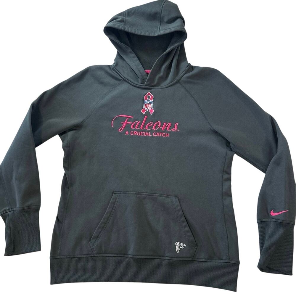 Gray Nike NFL Crucial Catch Atlanta Falcons Therma-Fit hoodie size Large